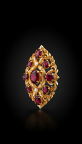 Ruby and thai gold statement brooch